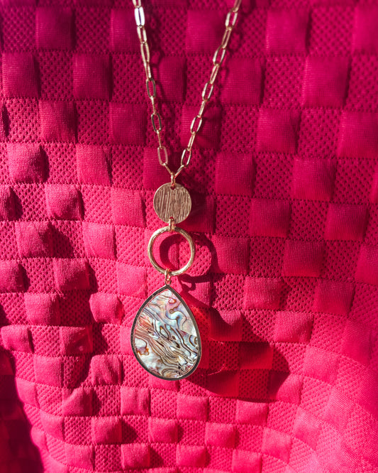 Tiered Pearl Tear Pendant Long Necklace Set