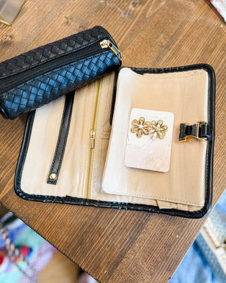 Jewels on the Go Woven Vegan Leather Jewelry Organizer