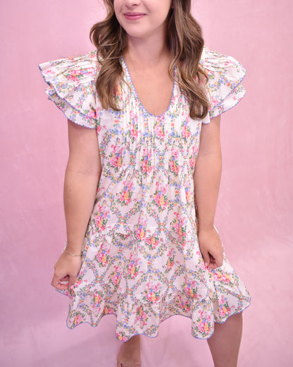 Joyful Smile Vintage Floral Print Dress