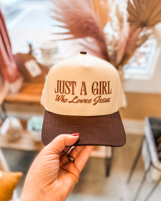Just a Girl Who Loves Jesus Canvas Snapback Hat