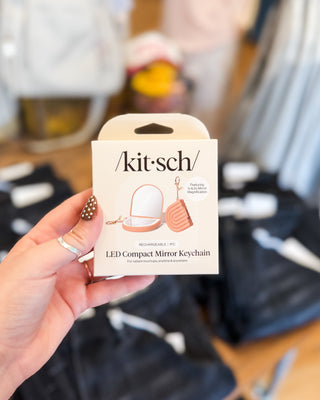 Kitschled compact mirror keychain