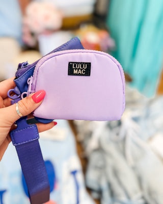 wristlet pouch in lilac