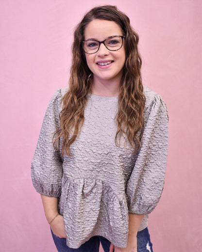 Make A Toast Textured Babydoll Top