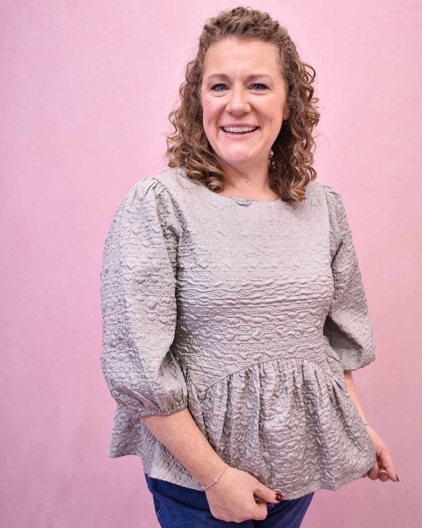 Make A Toast Textured Babydoll Top