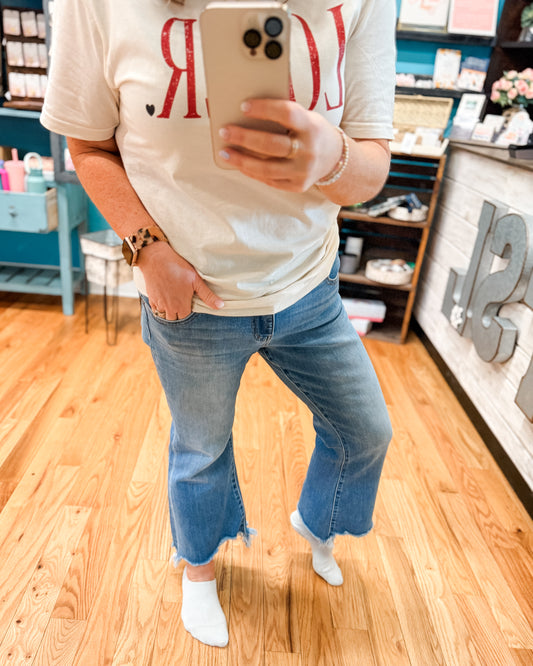 Mica Jeans crop frayed hem