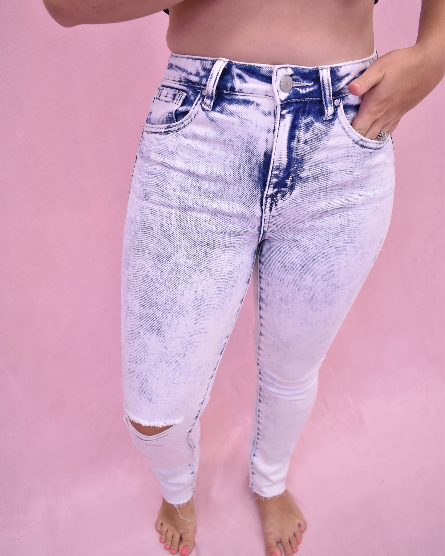RISEN Crop Skinny Relaxed Jeans