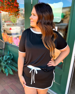 Saturday Lineup Striped Skort Set gameday skort set in black