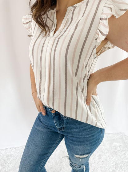 Second Chance Ruffle Sleeve Top