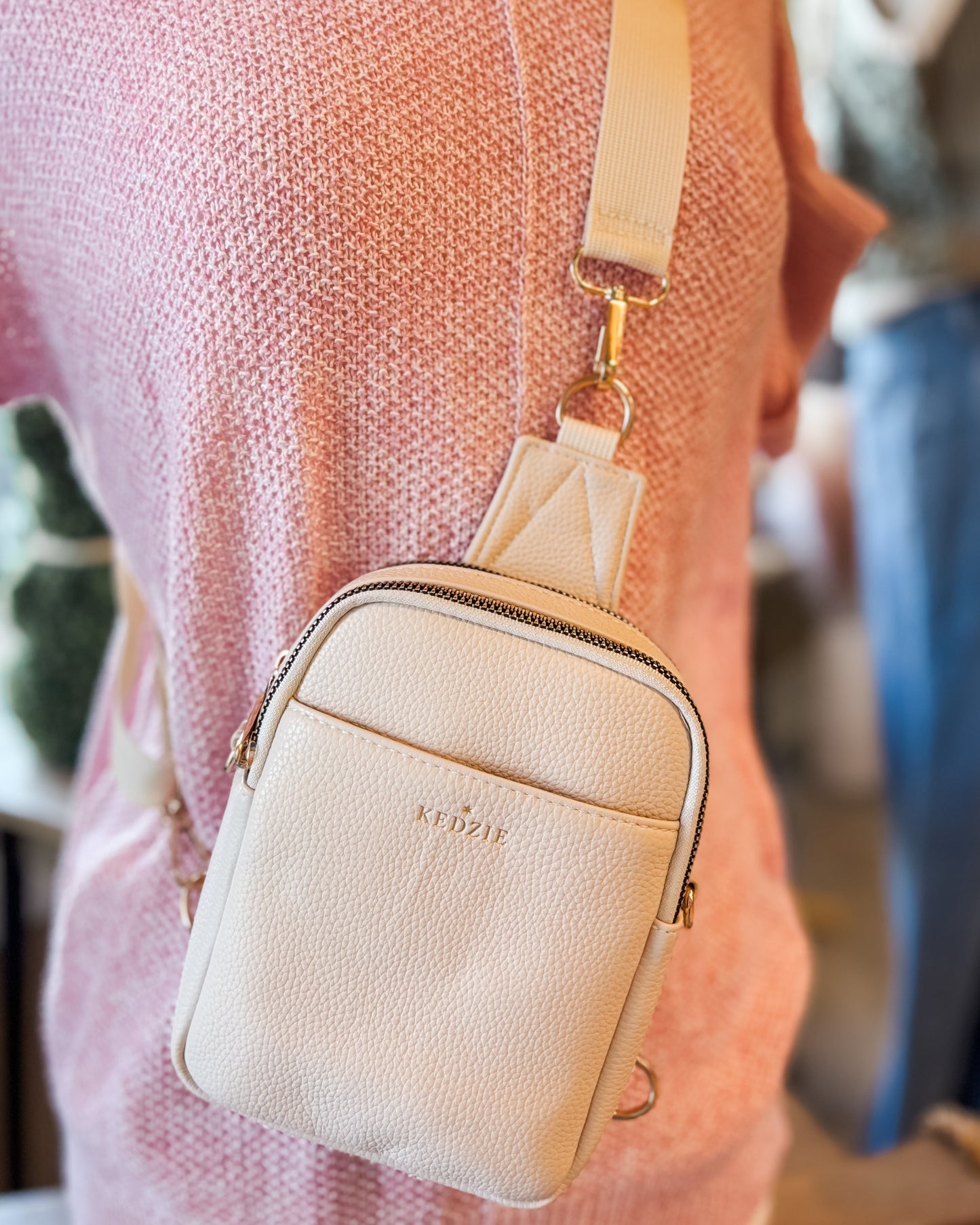 Crossbody style vegan leather purse