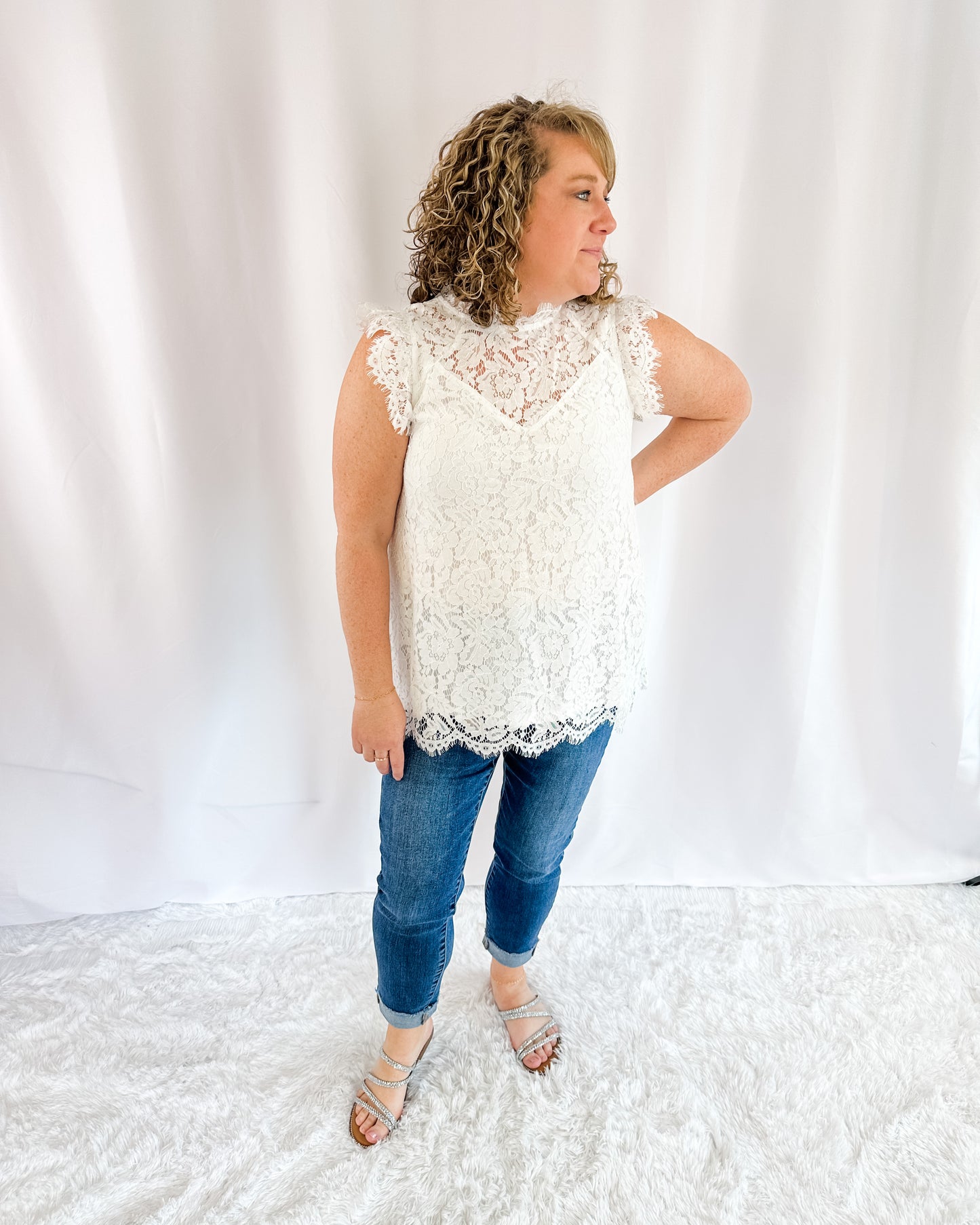 Stuck Like Glue Lace Top