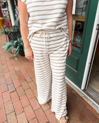 striped knit lounge pants