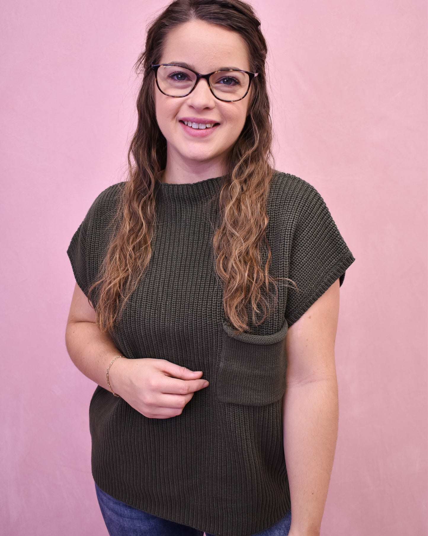 Sunday Snuggle Short Sleeve Sweater Top