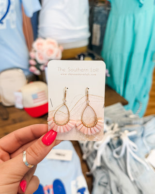Textured Metal & Rhinestone Teardrop Earrings