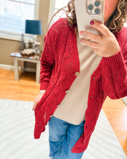 Uptown Charm Knit Long Cardigan