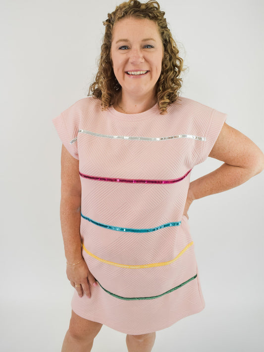 A Better Future Striped Textured Dress - The Southern Loft