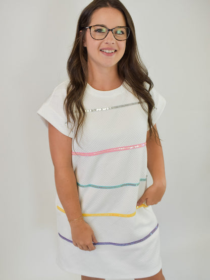 A Better Future Striped Textured Dress - The Southern Loft