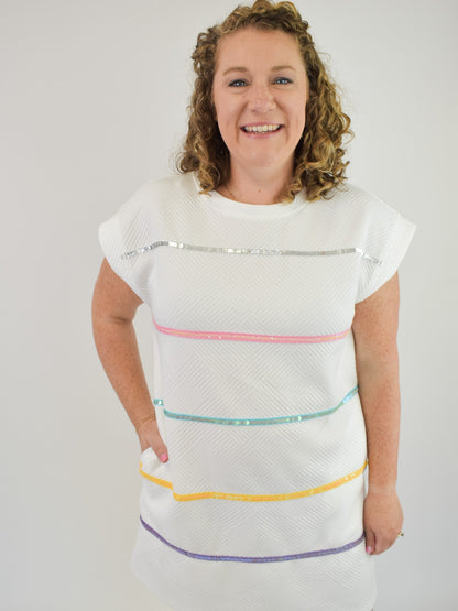 A Better Future Striped Textured Dress - The Southern Loft