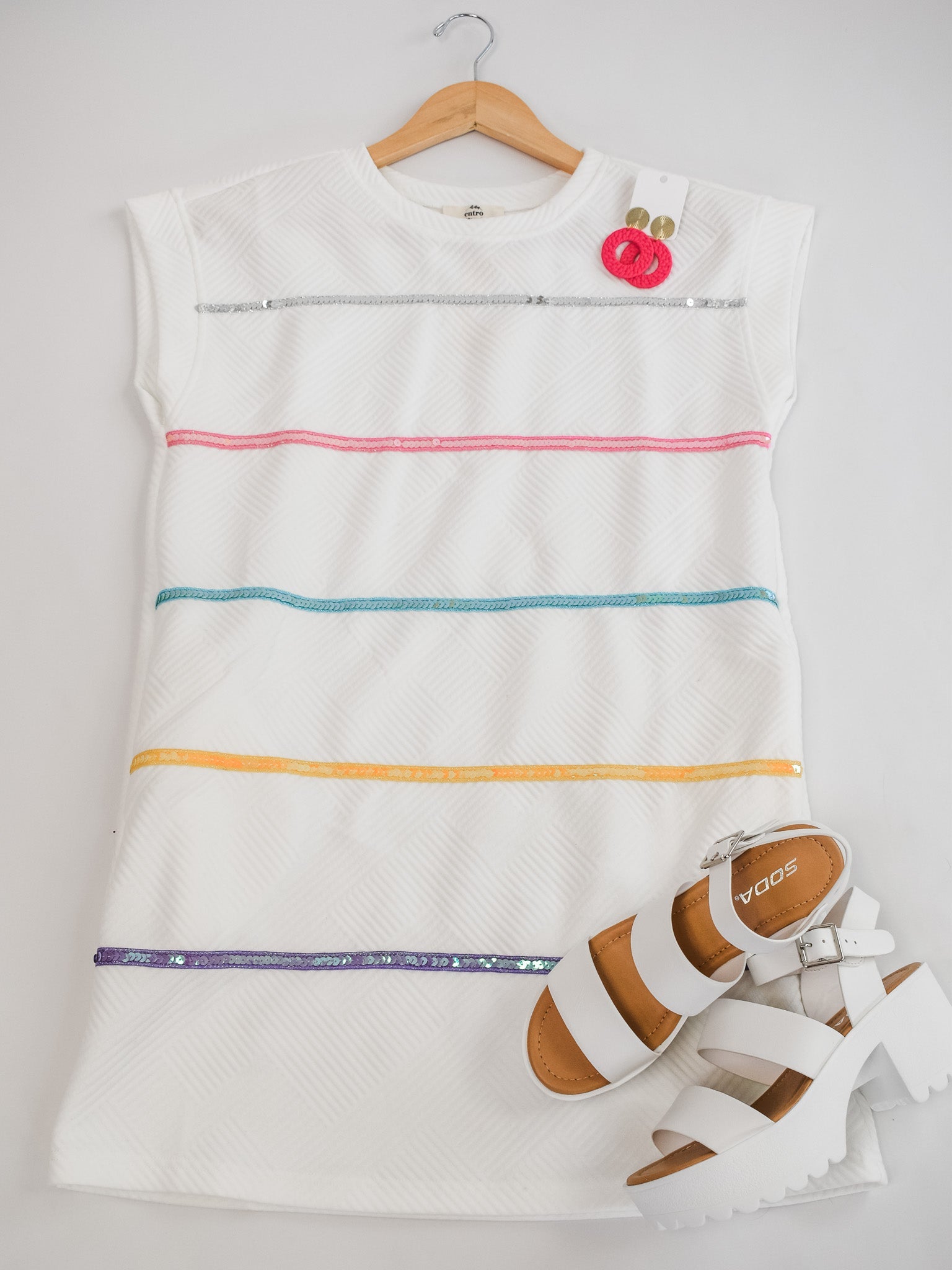 A Better Future Striped Textured Dress - The Southern Loft