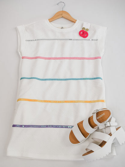 A Better Future Striped Textured Dress - The Southern Loft