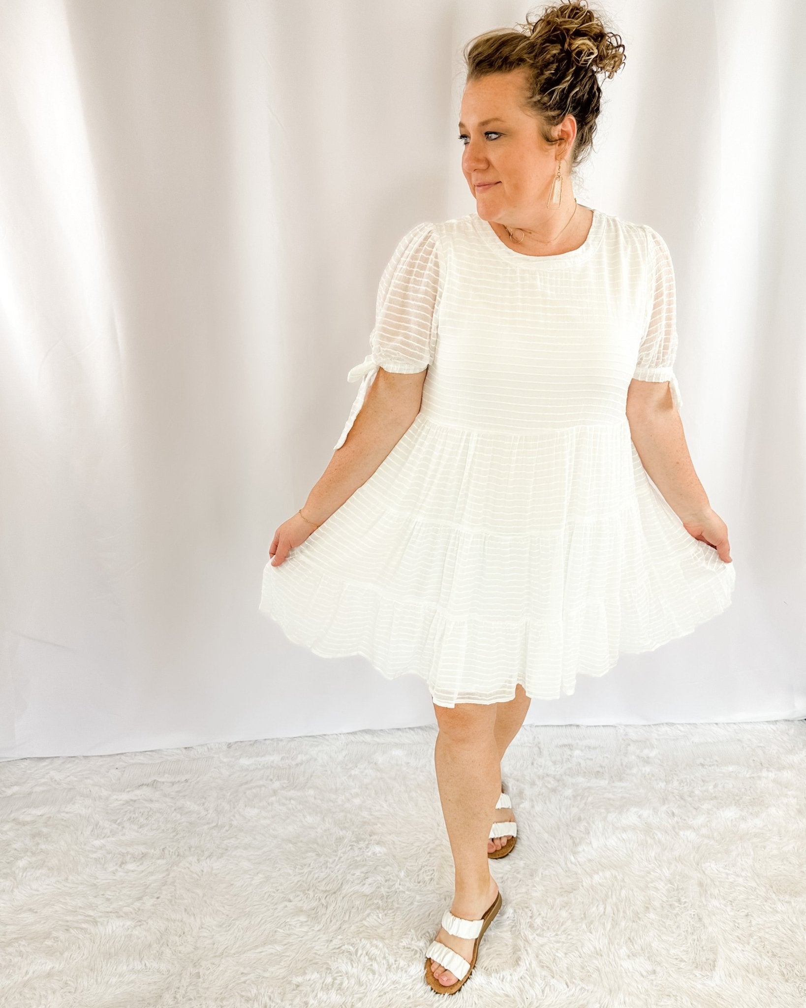 All American Girl Tie Sleeve Dress - The Southern Loft