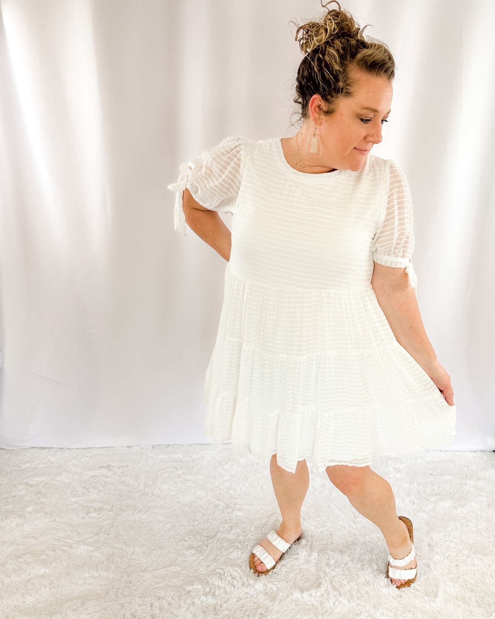 All American Girl Tie Sleeve Dress - The Southern Loft