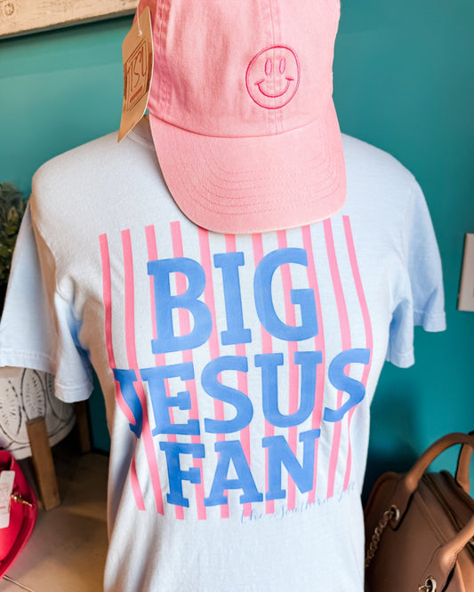 Big Jesus Fan Preppy Striped Graphic Tee - The Southern Loft