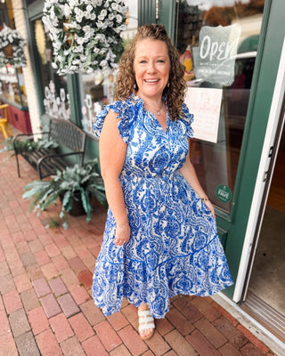 Boho Breeze Floral Midi Dress - The Southern Loft