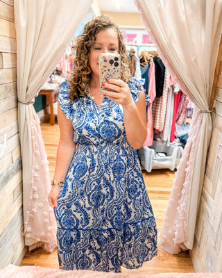 Boho Breeze Floral Midi Dress - The Southern Loft