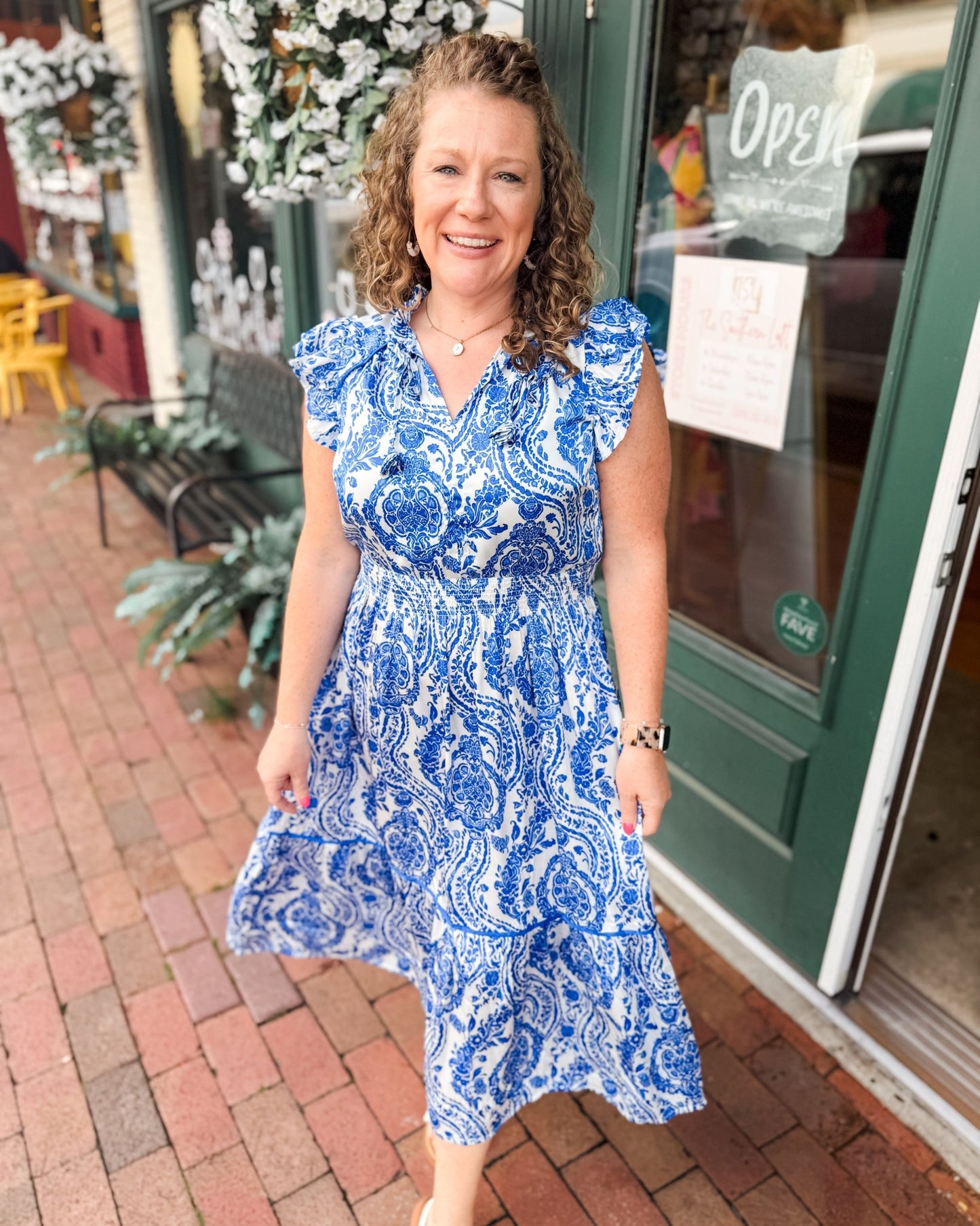 Boho Breeze Floral Midi Dress - The Southern Loft