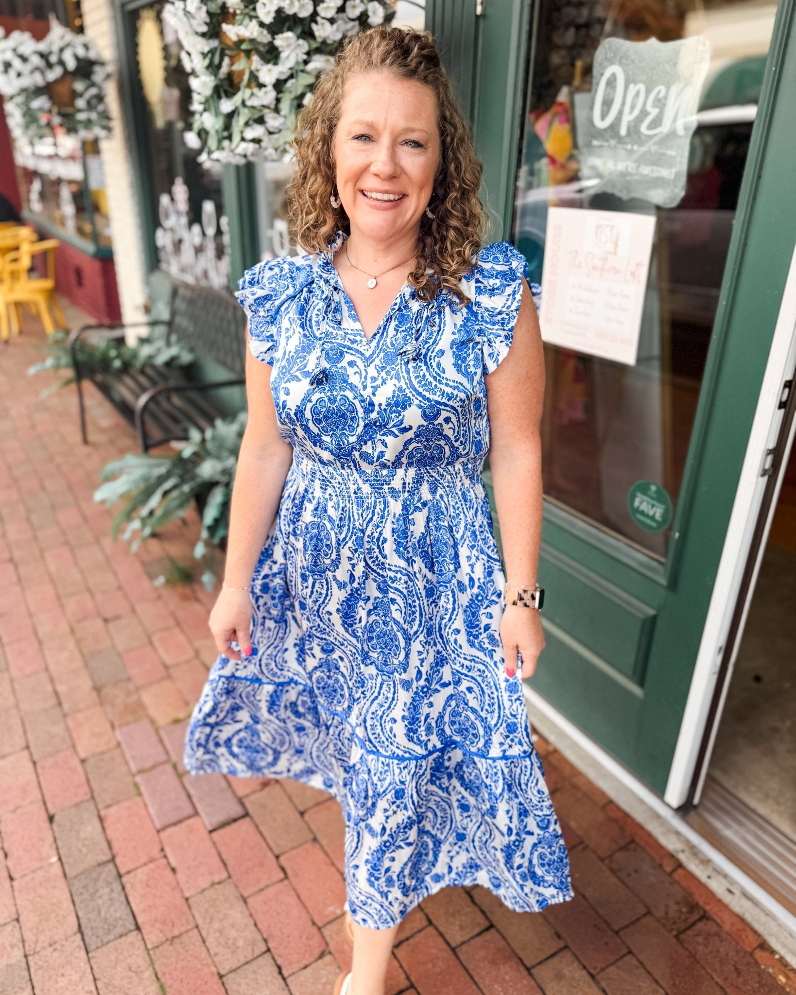 Boho Breeze Floral Midi Dress - The Southern Loft