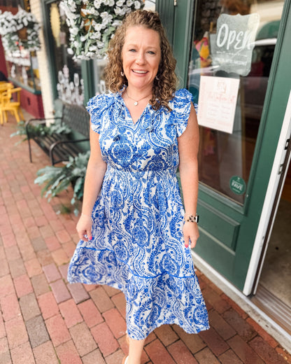 Boho Breeze Floral Midi Dress - The Southern Loft