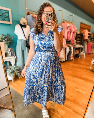 Boho Breeze Floral Midi Dress - The Southern Loft
