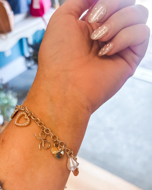 Bow + Heart Charm Bracelet - The Southern Loft
