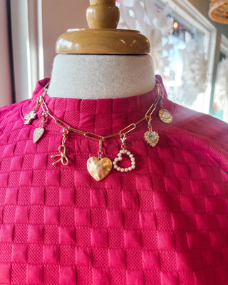 Bow Heart Removable Multi Charm Necklace - The Southern Loft