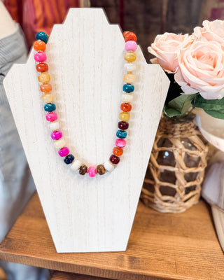 Bright Mist Chunky Beaded Statement Necklace - The Southern Loft