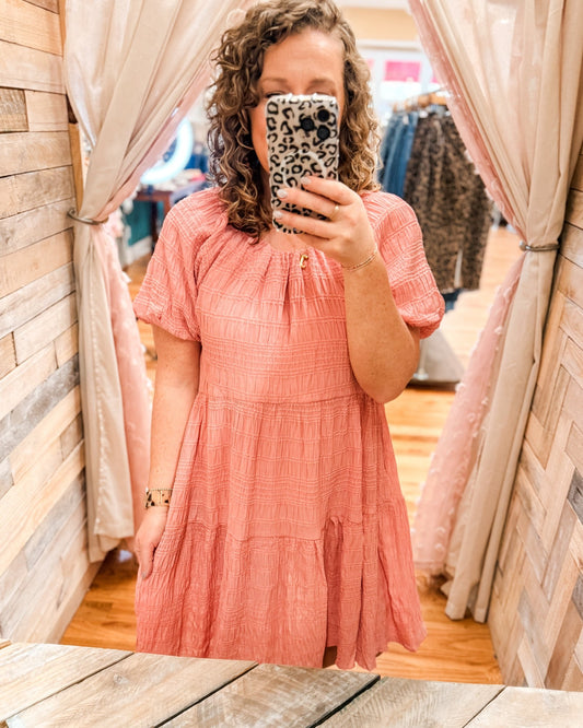 Brunch Date Textured Mini Dress - The Southern Loft