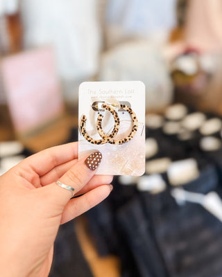 Camy Brown Dot Hoops - The Southern Loft