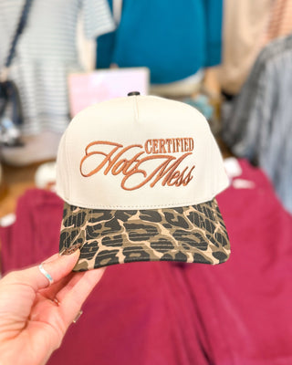 Certified Hot Mess Animal Print Canvas Hat - The Southern Loft