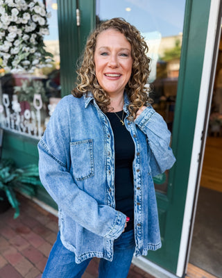Chambray All Day Washed Button Down Long Sleeve Shirt - The Southern Loft