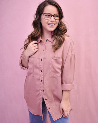 Charming Glance Oversized Tencel Top - The Southern Loft