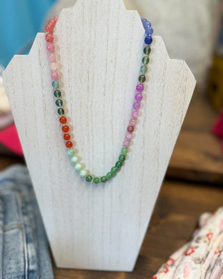 Coastal Gem Natural Stone Beaded Necklace - The Southern Loft