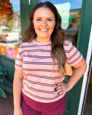 Coffee Run Cutie Striped Boxy Tee - The Southern Loft