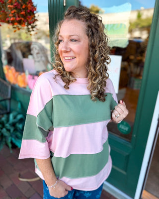 Color Outside the Lines Colorblock Raw Hem Top - The Southern Loft