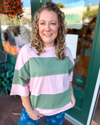Color Outside the Lines Colorblock Raw Hem Top - The Southern Loft