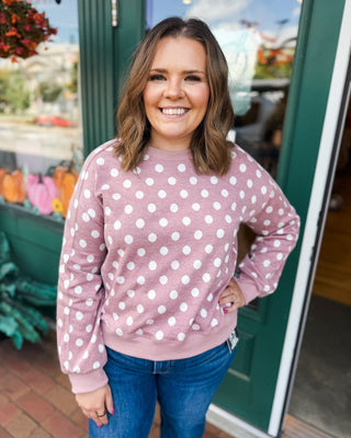 Dotted & Darling Polka Dot Printed Pullover - The Southern Loft