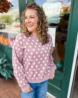 Dotted & Darling Polka Dot Printed Pullover - The Southern Loft