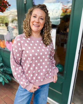 Dotted & Darling Polka Dot Printed Pullover - The Southern Loft