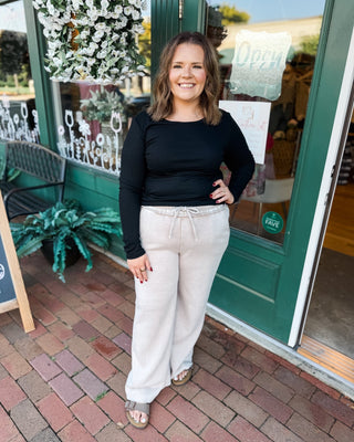 Effortless Comfort Acid Wash Palazzo Pants - The Southern Loft
