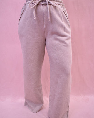 Effortless Comfort Acid Wash Palazzo Pants - The Southern Loft