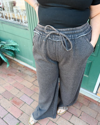 Effortless Comfort Acid Wash Palazzo Pants - The Southern Loft